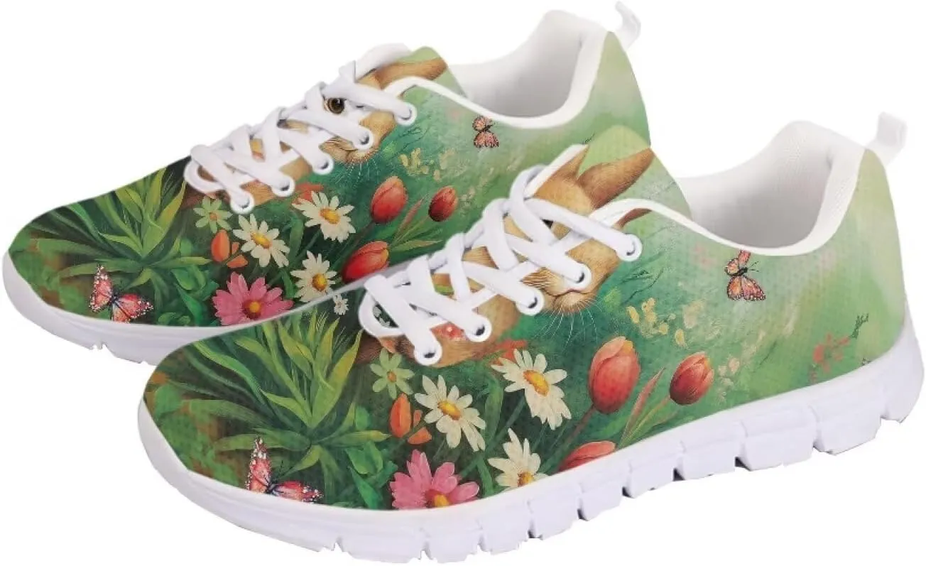 Running Shoes for Women Lightweight Tennis Shoe Outdoor Sports Gym Workout Sneakers Easter St. Patrick's Day Shoes White Sole Size 5-12