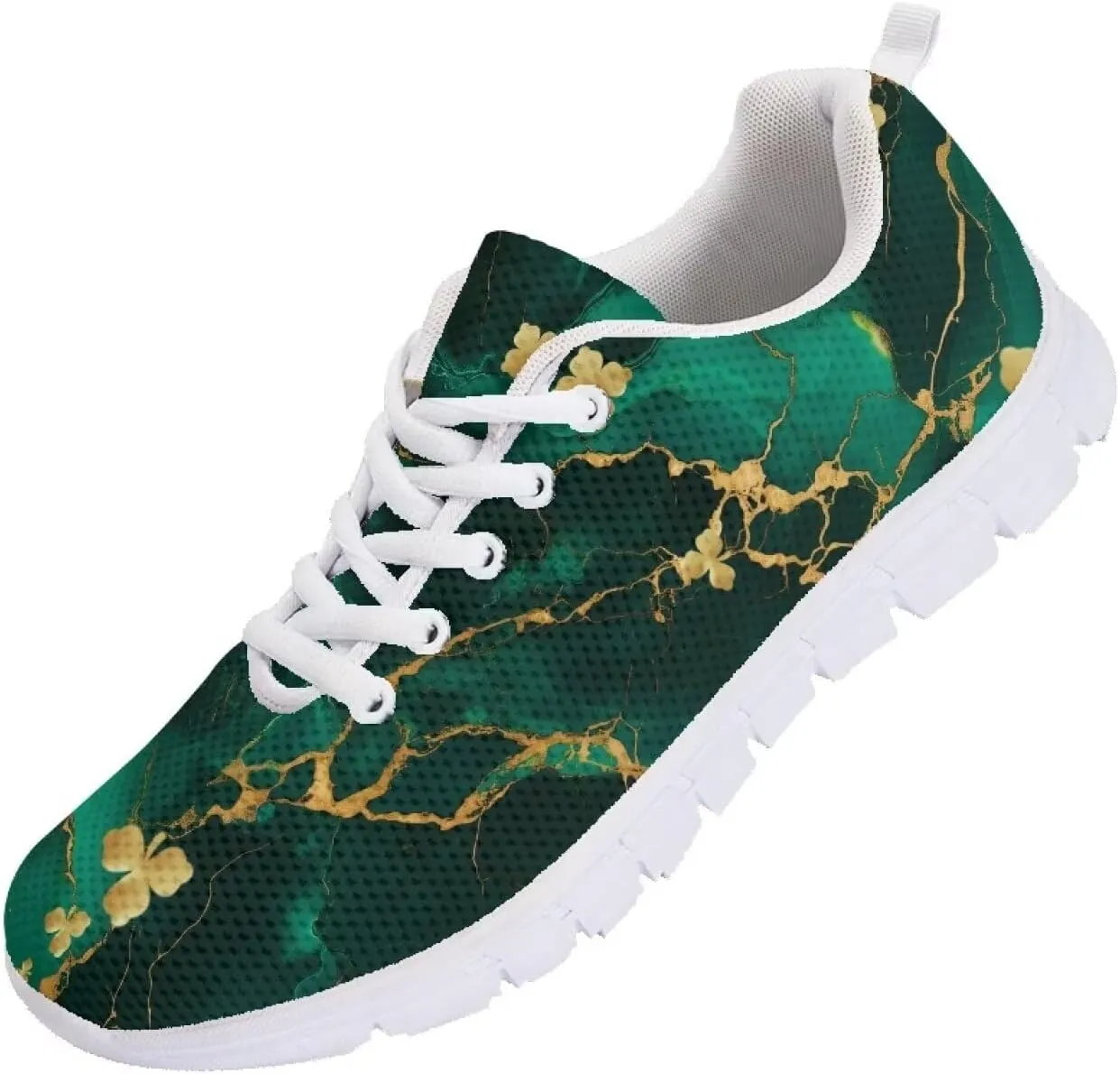 Running Shoes for Women Lightweight Tennis Shoe Outdoor Sports Gym Workout Sneakers Easter St. Patrick's Day Shoes White Sole Size 5-12