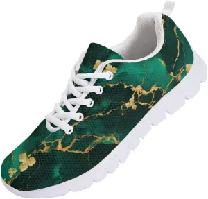 Running Shoes for Women Lightweight Tennis Shoe Outdoor Sports Gym Workout Sneakers Easter St. Patrick's Day Shoes White Sole Size 5-12
