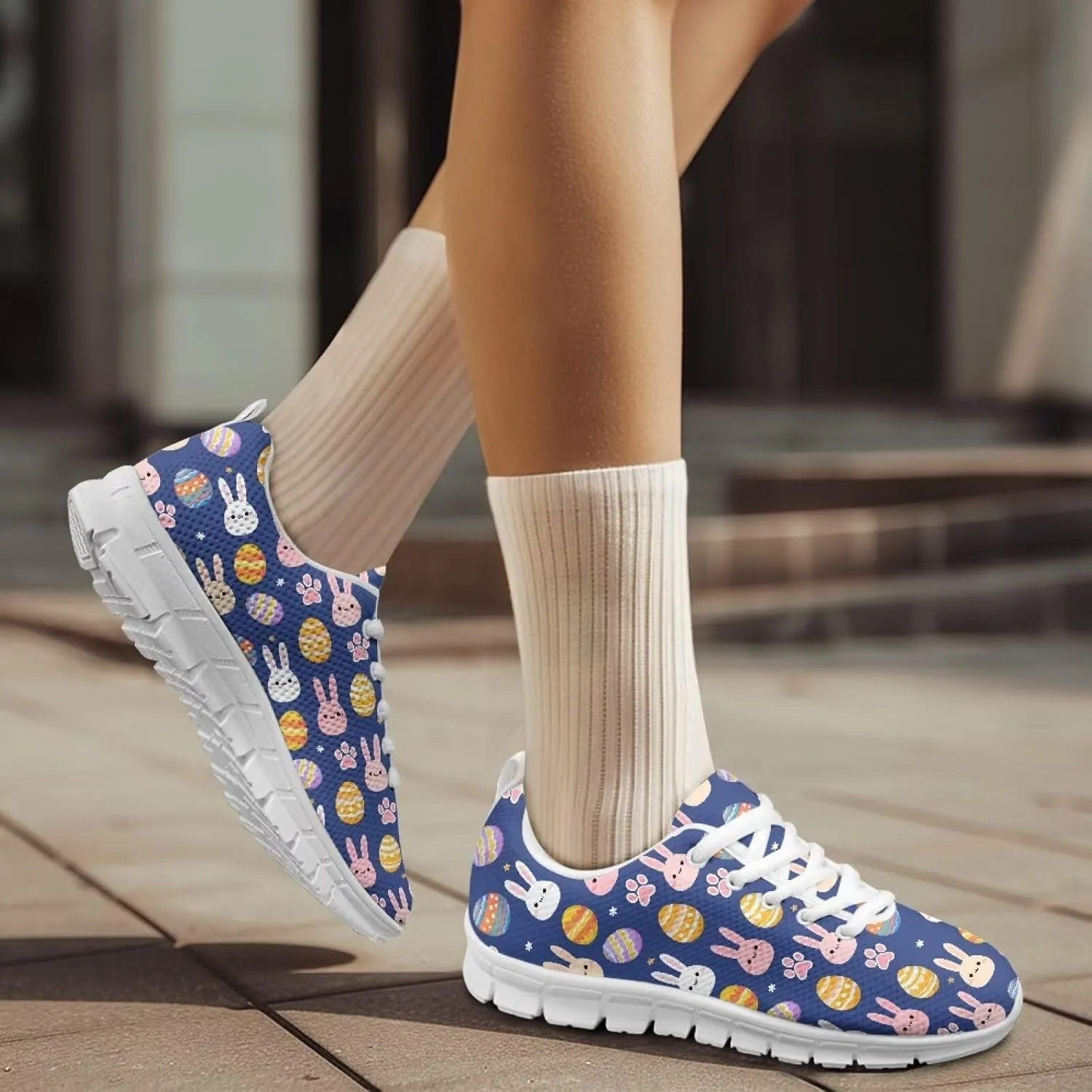 Running Shoes for Women Lightweight Tennis Shoe Outdoor Sports Gym Workout Sneakers Easter St. Patrick's Day Shoes White Sole Size 5-12