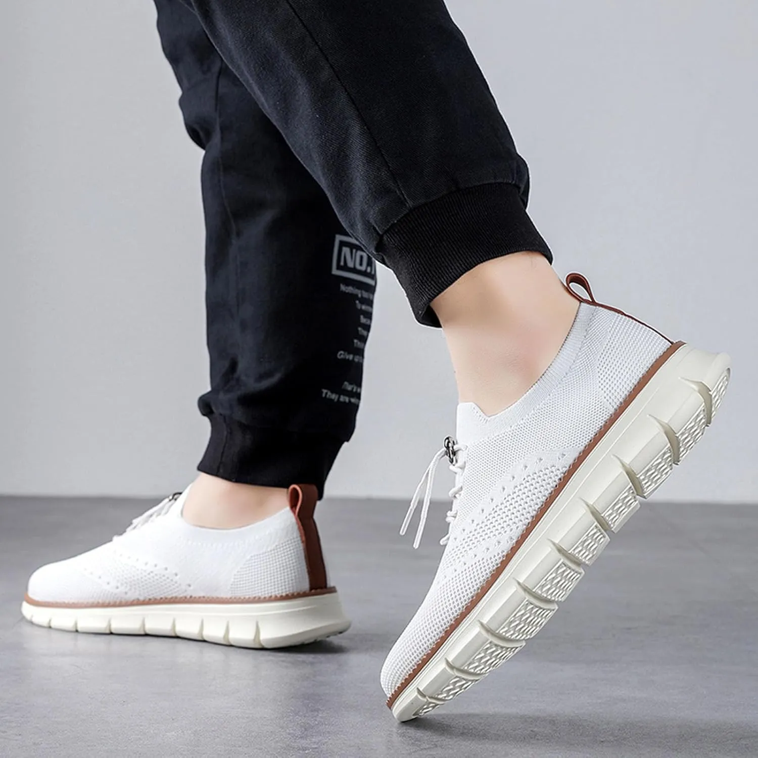 SECHRITE Breeze Shoes for Men 2024 New Breathable Lightweight Mesh Dress Sneakers Oxfords Lace-Up Lightweight Casual Walking Shoes