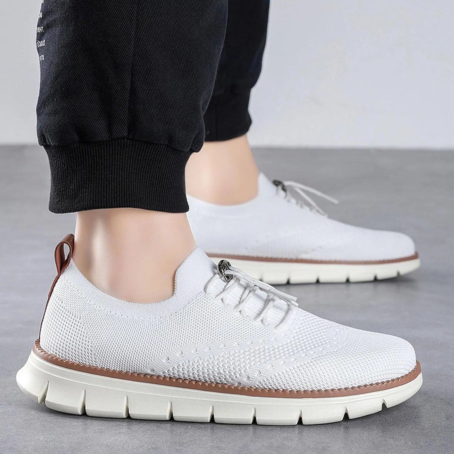 SECHRITE Breeze Shoes for Men 2024 New Breathable Lightweight Mesh Dress Sneakers Oxfords Lace-Up Lightweight Casual Walking Shoes