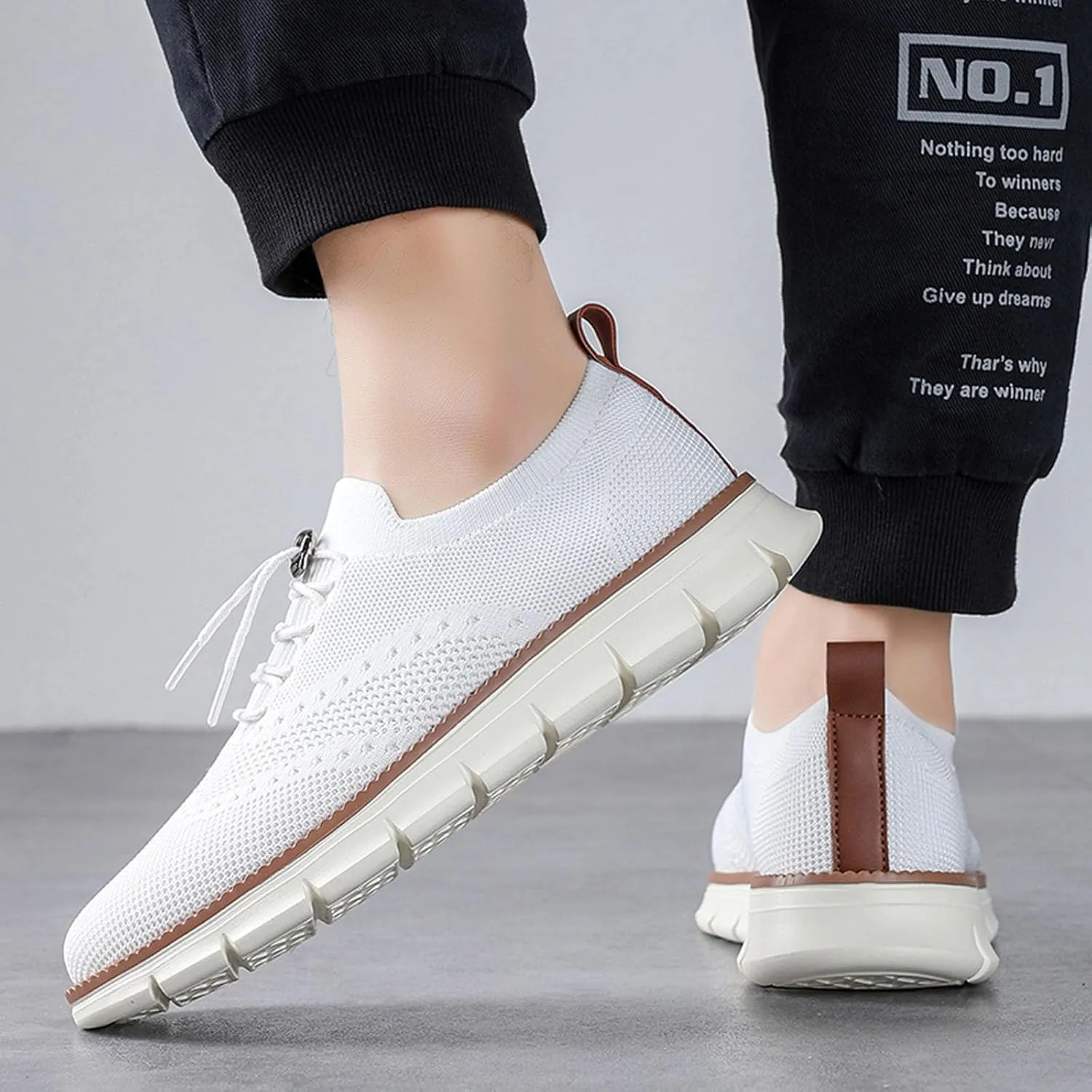 SECHRITE Breeze Shoes for Men 2024 New Breathable Lightweight Mesh Dress Sneakers Oxfords Lace-Up Lightweight Casual Walking Shoes