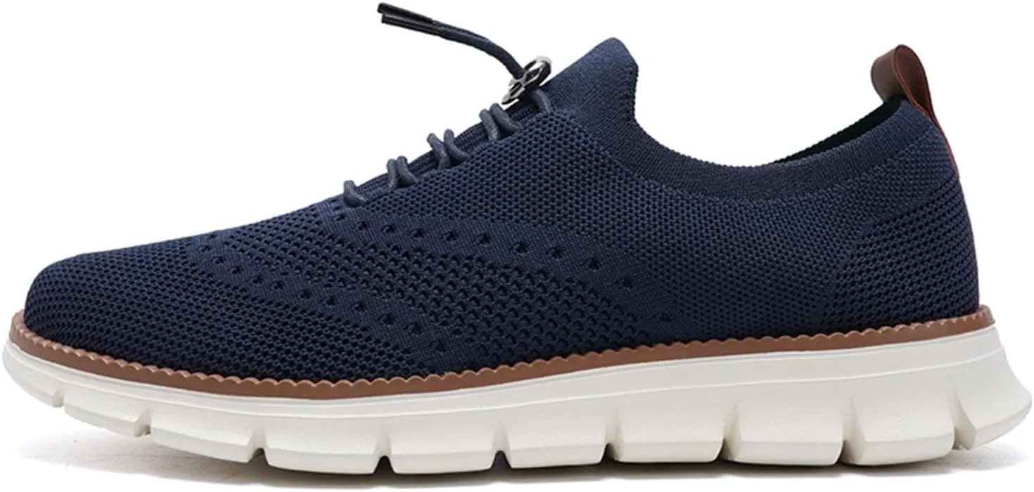 SECHRITE Breeze Shoes for Men 2024 New Breathable Lightweight Mesh Dress Sneakers Oxfords Lace-Up Lightweight Casual Walking Shoes