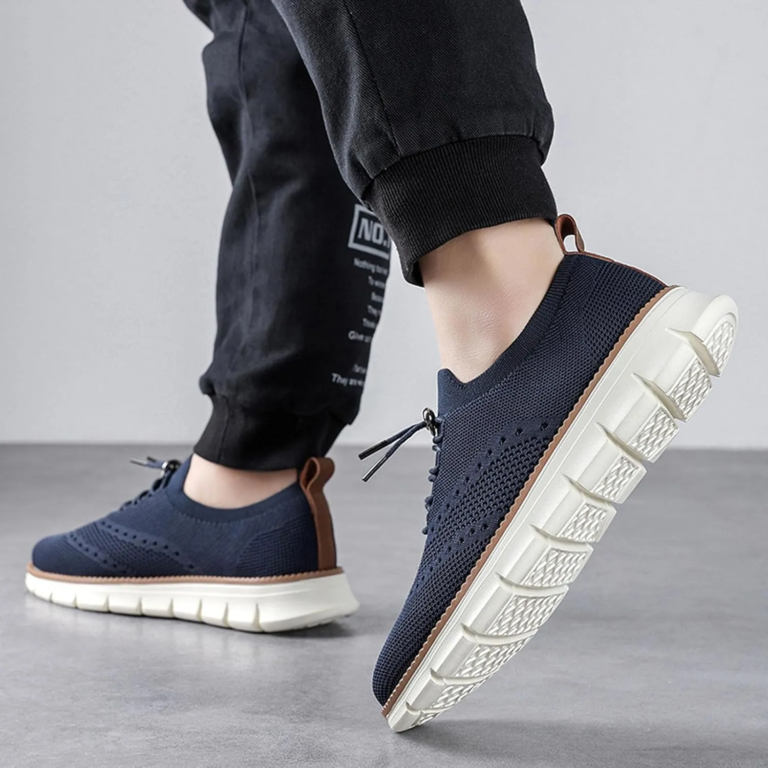 SECHRITE Breeze Shoes for Men 2024 New Breathable Lightweight Mesh Dress Sneakers Oxfords Lace-Up Lightweight Casual Walking Shoes