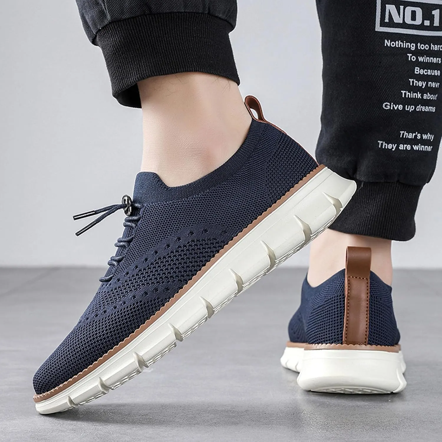 SECHRITE Breeze Shoes for Men 2024 New Breathable Lightweight Mesh Dress Sneakers Oxfords Lace-Up Lightweight Casual Walking Shoes