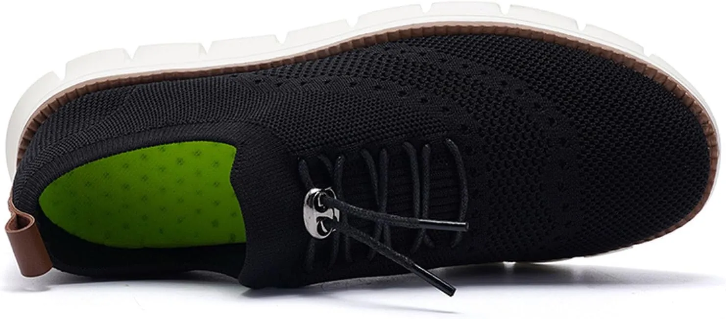 SECHRITE Breeze Shoes for Men 2024 New Breathable Lightweight Mesh Dress Sneakers Oxfords Lace-Up Lightweight Casual Walking Shoes