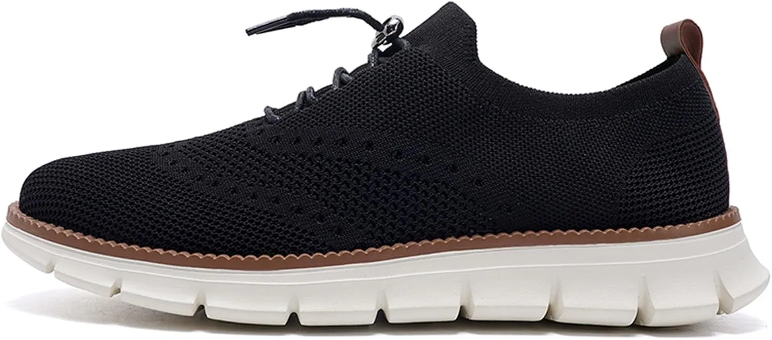 SECHRITE Breeze Shoes for Men 2024 New Breathable Lightweight Mesh Dress Sneakers Oxfords Lace-Up Lightweight Casual Walking Shoes