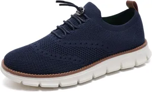 SECHRITE Breeze Shoes for Men 2024 New Breathable Lightweight Mesh Dress Sneakers Oxfords Lace-Up Lightweight Casual Walking Shoes