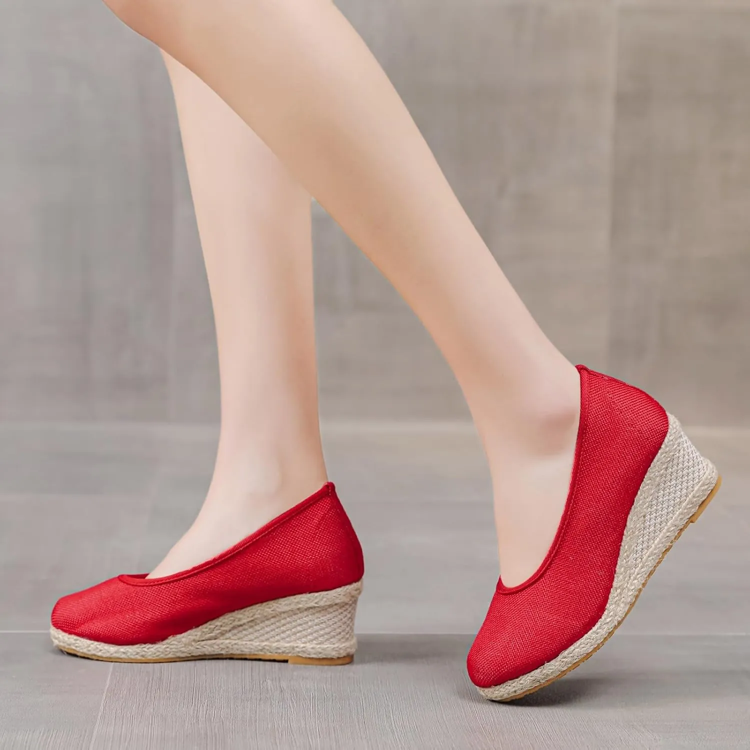 Slip On Women Beach Shoes Round Summer Breathable Fashion Sandals Wedges Toe Women's Casual Shoes Lazy Casual Flat