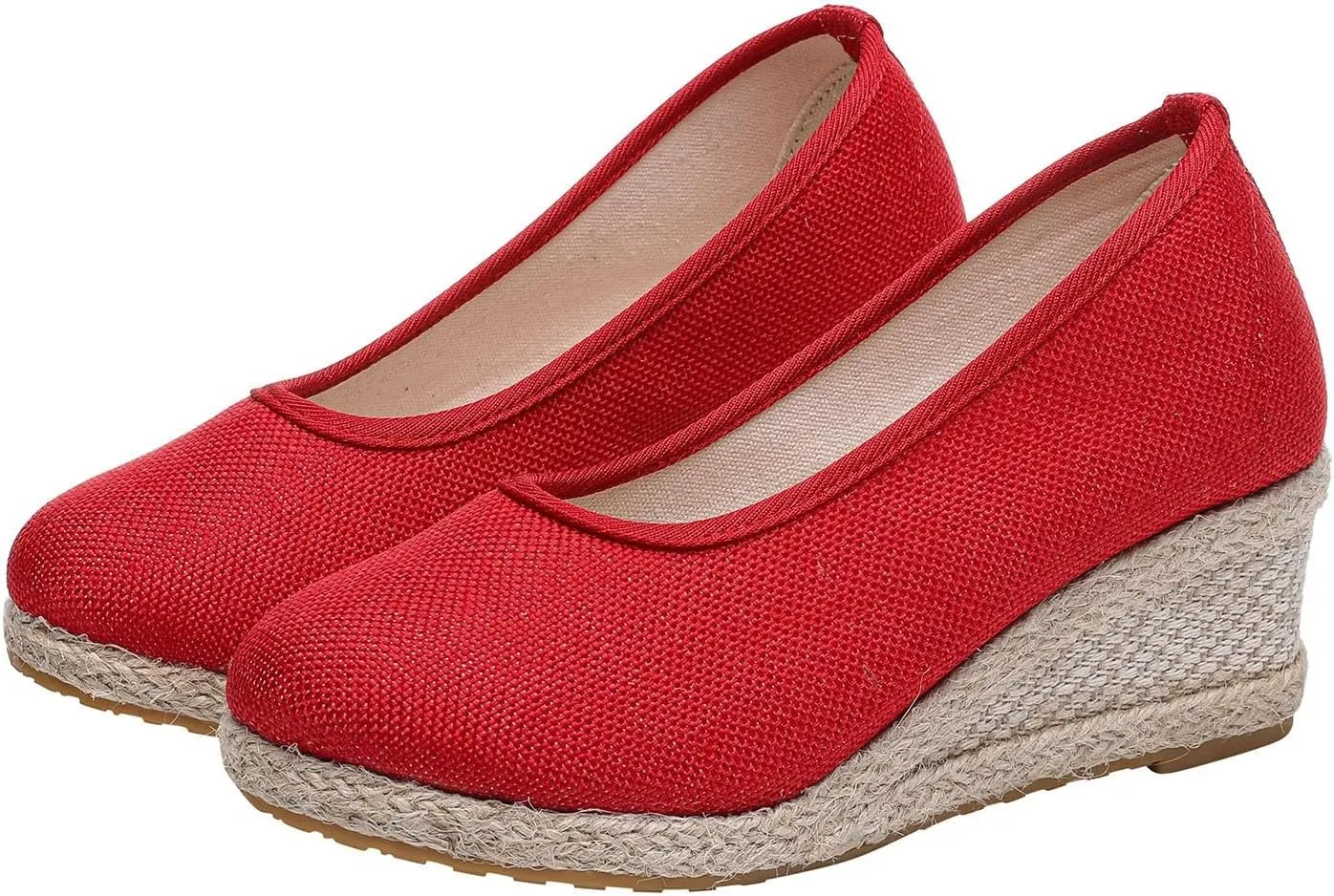 Slip On Women Beach Shoes Round Summer Breathable Fashion Sandals Wedges Toe Women's Casual Shoes Lazy Casual Flat