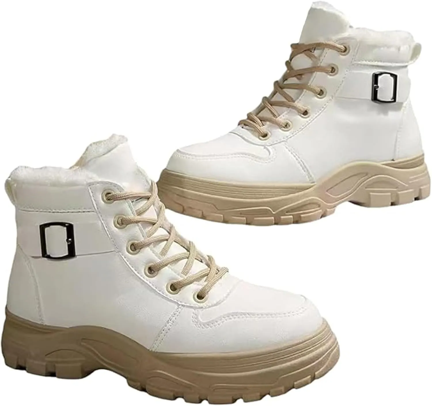 Snow Ankle Boots For Men Fu Lined Non-Slip Hiking Boots Women aterproof Winter Walking Shoes For Men