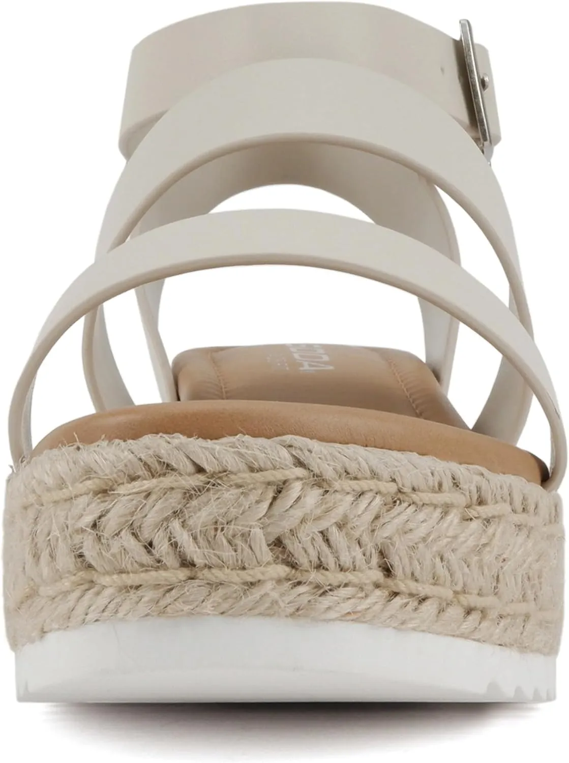 Soda Top Shoe Bryce Open Toe Buckle Ankle Strap Espadrilles Flatform Wedge Casual Sanda
