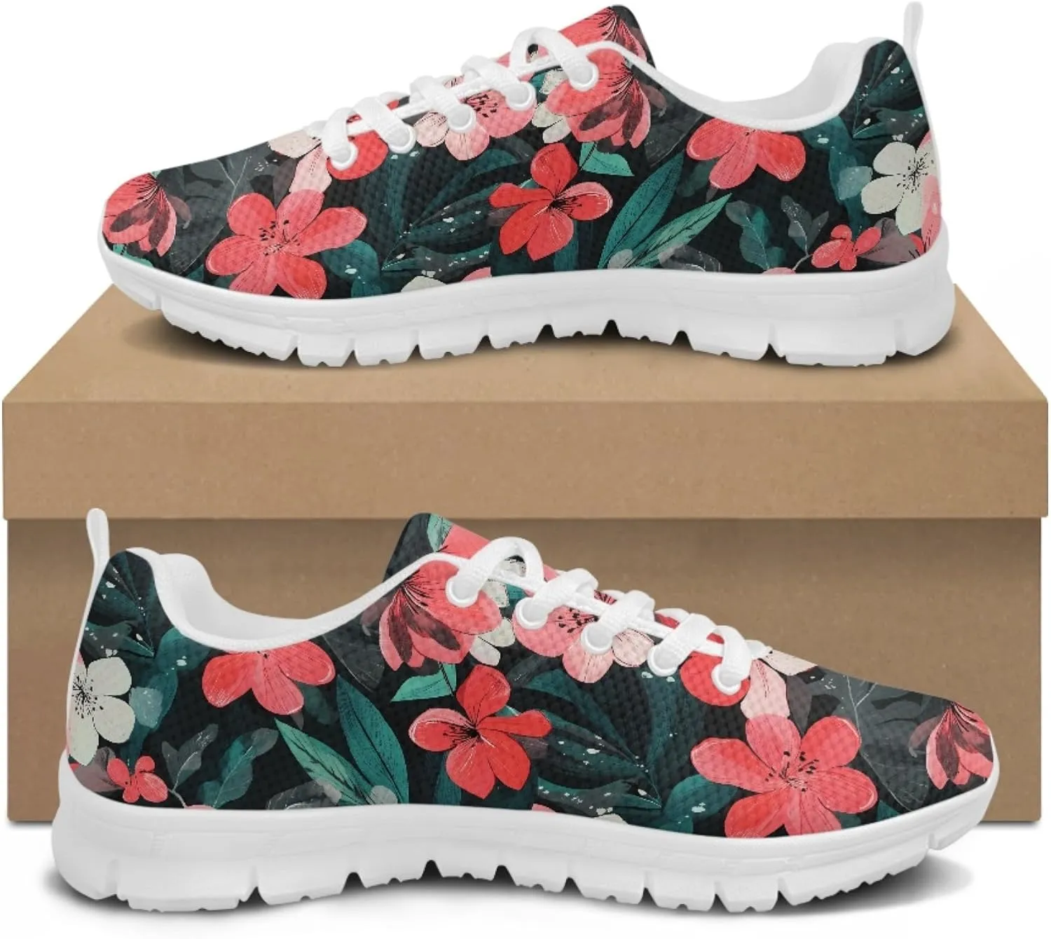 Sports Tennis Shoes for Women Running Causal Shoe Teens Girls Outdoor Travel Sneakers Walking Low Heel Lace up Breathable Lightweight
