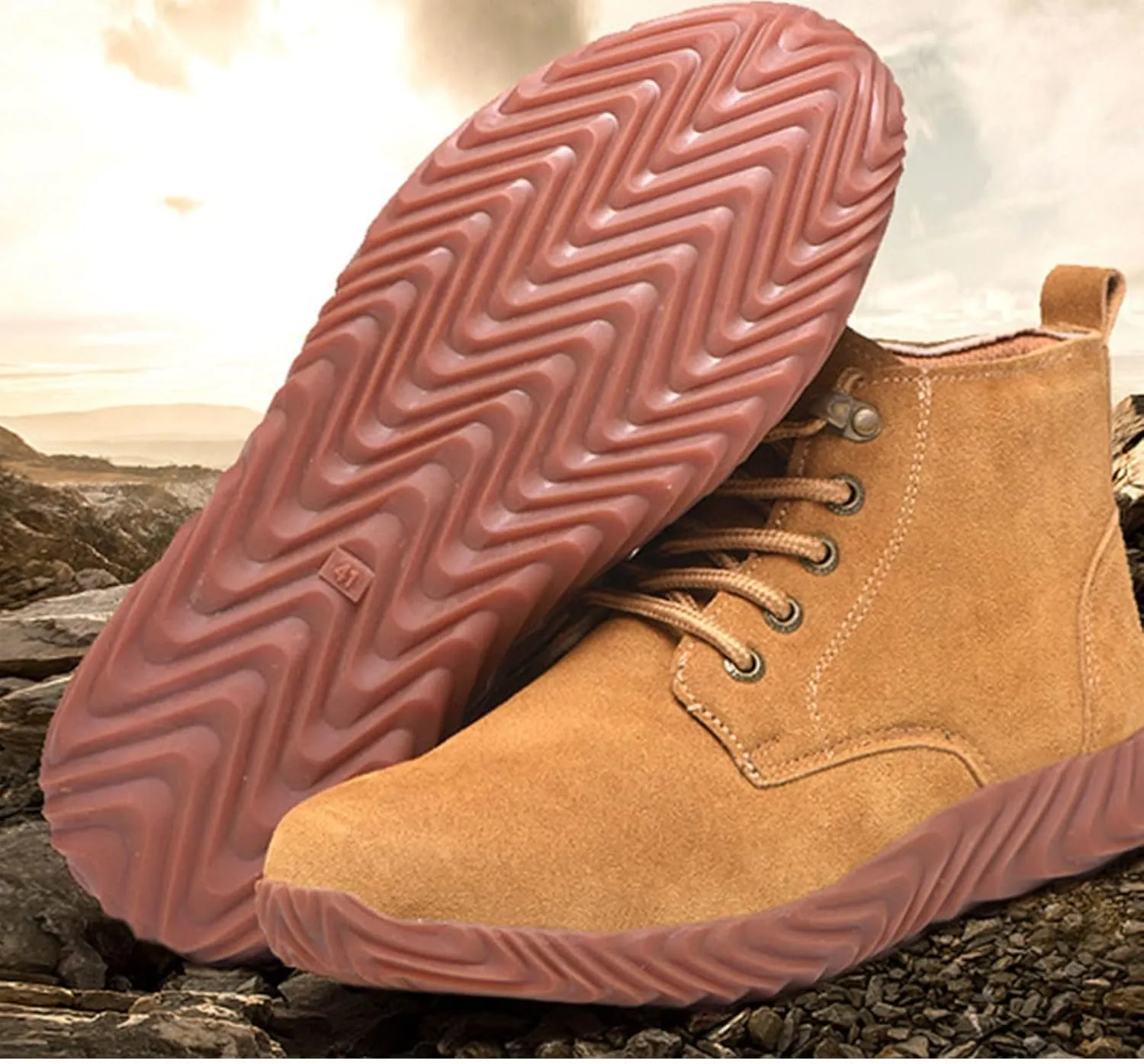 Steel Toe Cap Safety Shoes Men Women Work Trainers Lightweight Breathable Non-Slip Construction Industrial Shoes (Color : Yellow, Size : 5.5 US)
