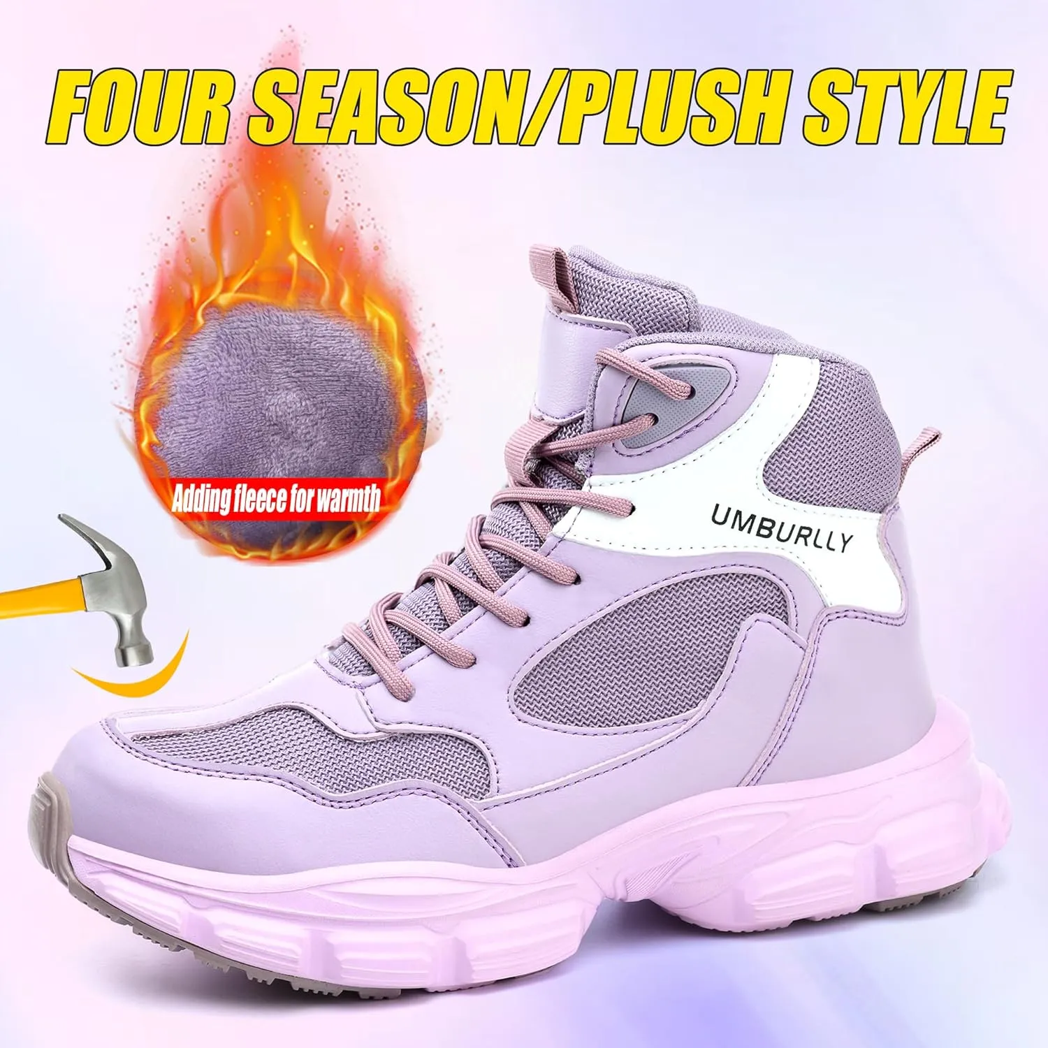 Steel Toe Work Boots for Women Waterproof Lightweight Slip-on Safety Shoes Industrial Construction Outdoor Sneakers