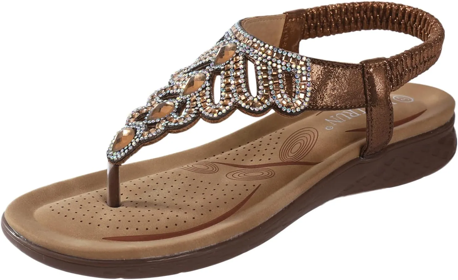 Summer Versatile Sandals for Women Rhinestone Open Toe Slip on Casual Sandal Party Dress Sandals for Women