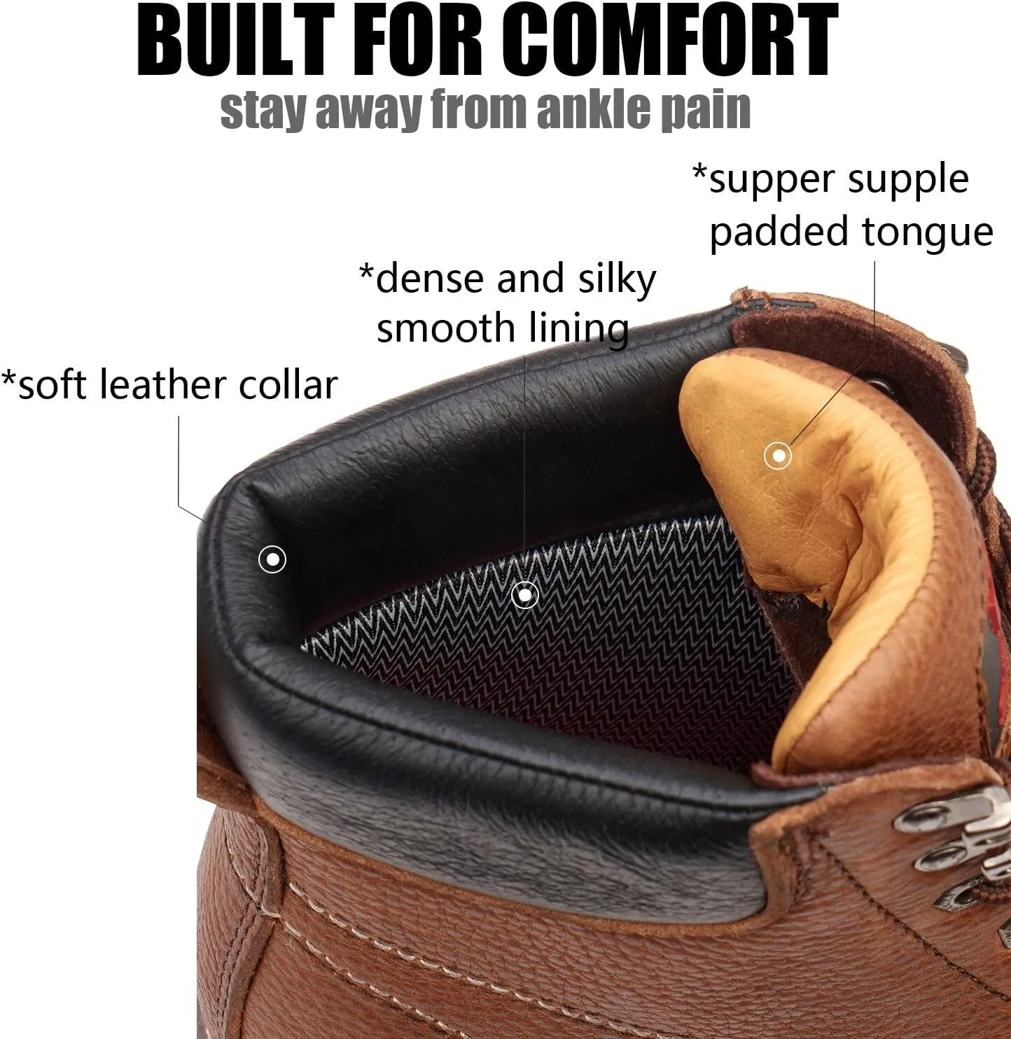SUREWAY 6 Mens Heavy Duty Steel/Composite/Soft Toe Work Boots for Men,Comfortable & Durable,Goodyear Welt,Full Grain Leather,Oil/Slip Resistant,Wedge Moc Toe Industrial Construction Boots/Shoes