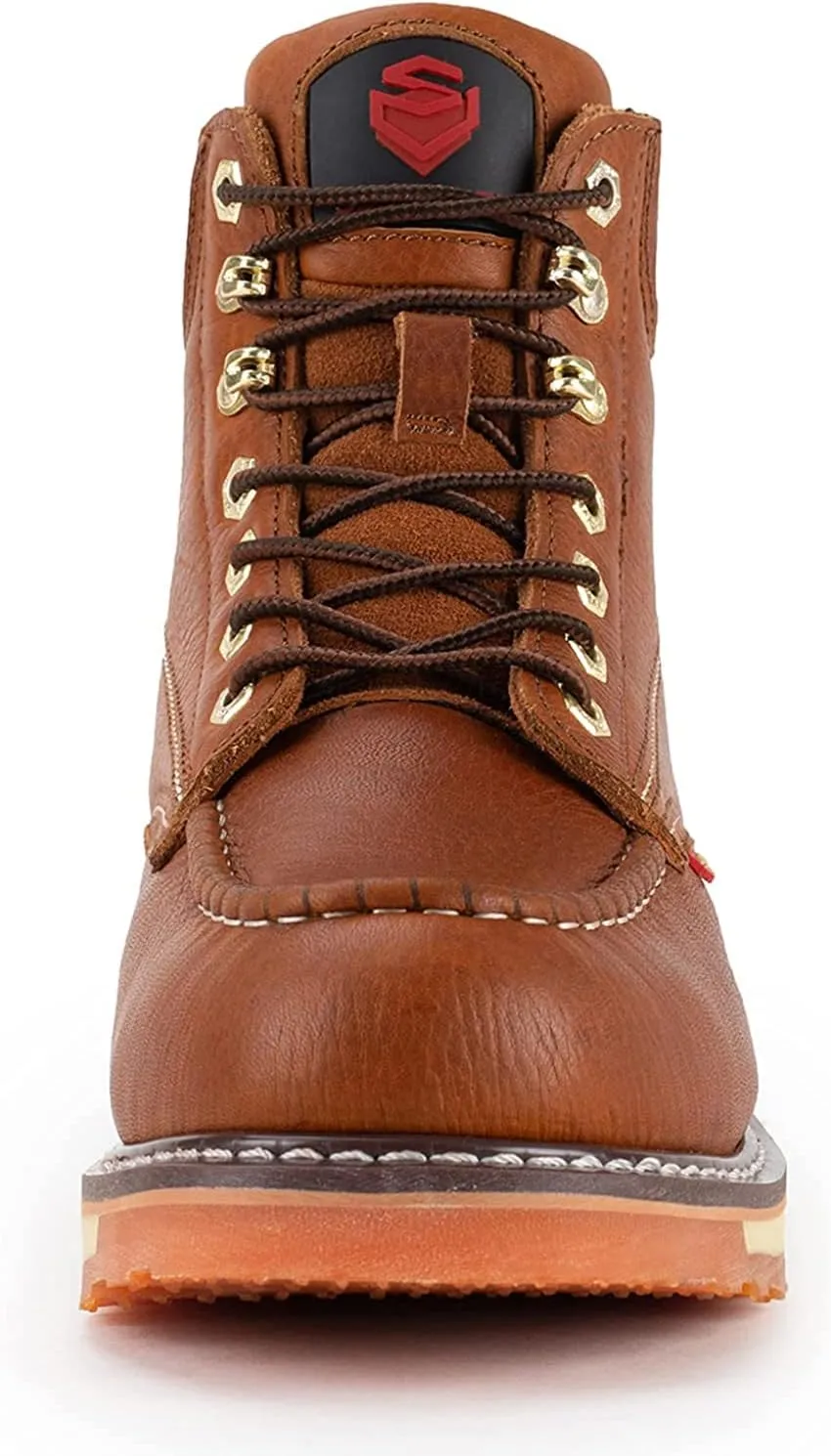 SUREWAY 6 Mens Heavy Duty Steel/Composite/Soft Toe Work Boots for Men,Comfortable & Durable,Goodyear Welt,Full Grain Leather,Oil/Slip Resistant,Wedge Moc Toe Industrial Construction Boots/Shoes