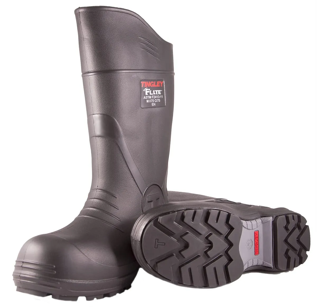 Tingley Flite 27251 Safety Toe Knee Boot with Cleated Outsole, Mens 11 / Womens 13, Black