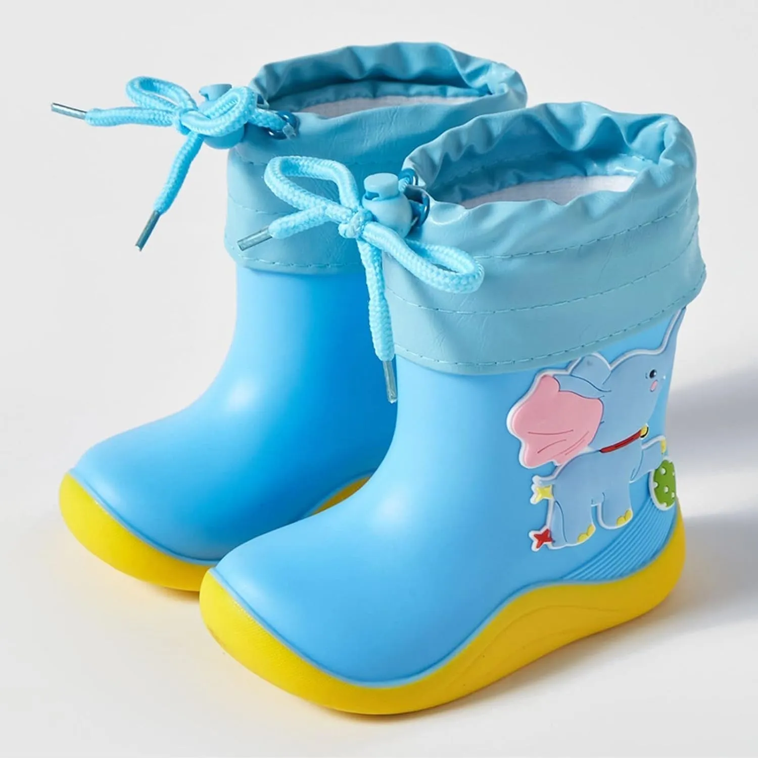 Toddler Elephant Rain Boots with Adjustable Buckle Infant Lightweight Non Slip Rainboots Kids Waterproof Boots