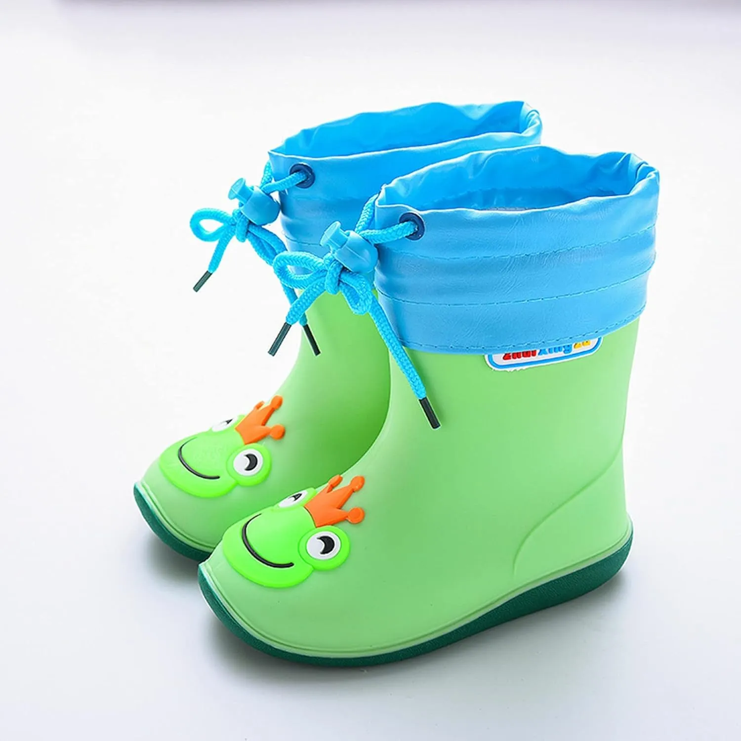 Toddler Rain Boots, Kids Rain Boots Waterproof Rubber Boots for Girls Boys with Sock Fun Patterns Easy-On Handles