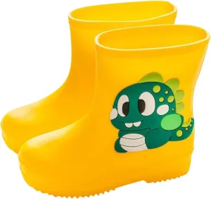 Toddler Rain Boots,Waterproof Kids Rain Boots with Easy-on Handles for Boys and Girls Kids Waterproof Boots