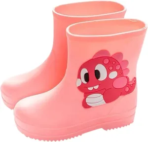 Toddler Rain Boots,Waterproof Kids Rain Boots with Easy-on Handles for Boys and Girls Kids Waterproof Boots