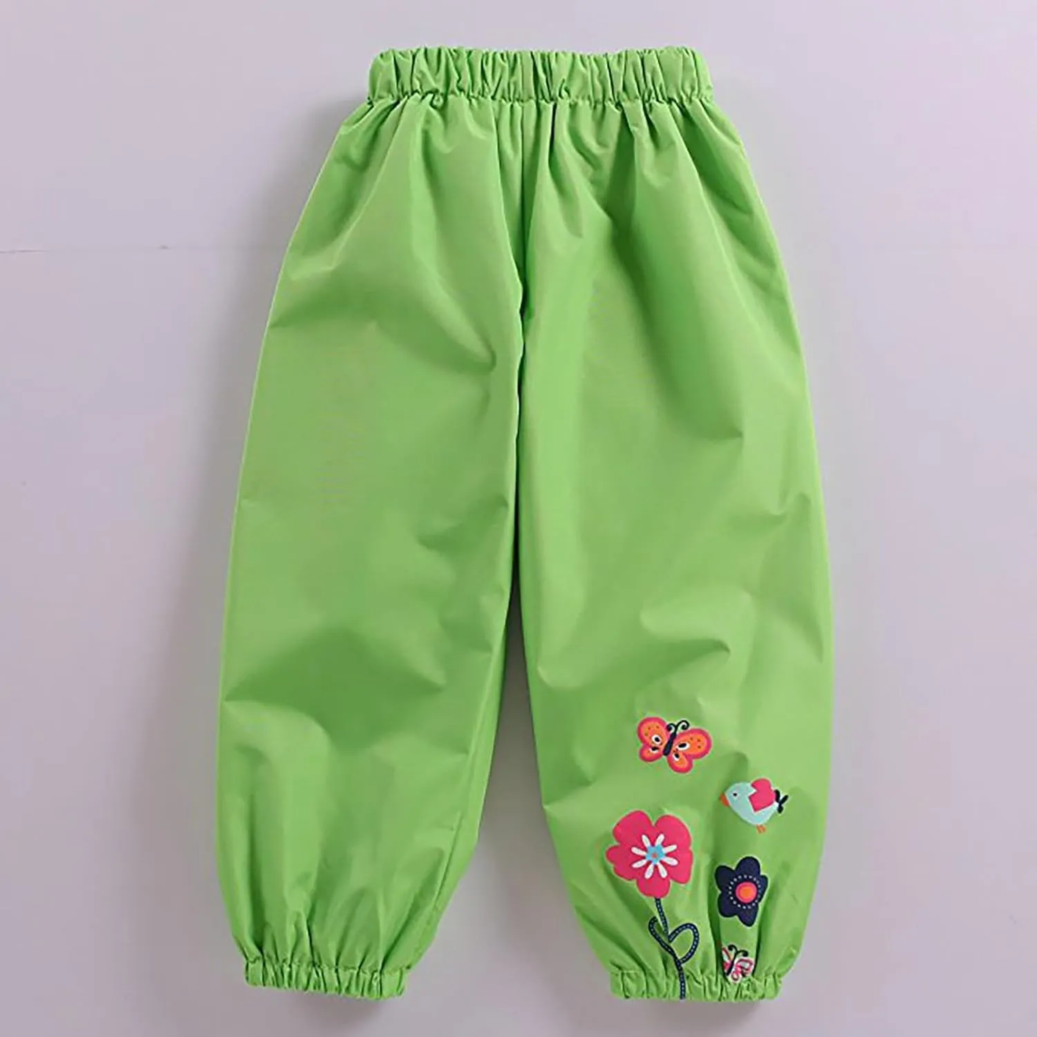 Toddler Waterproof Rain Pants Baby Boys Girls Lightweight Reusable Cute Butterfly Flower Mud Dirty Proof Rain Pants