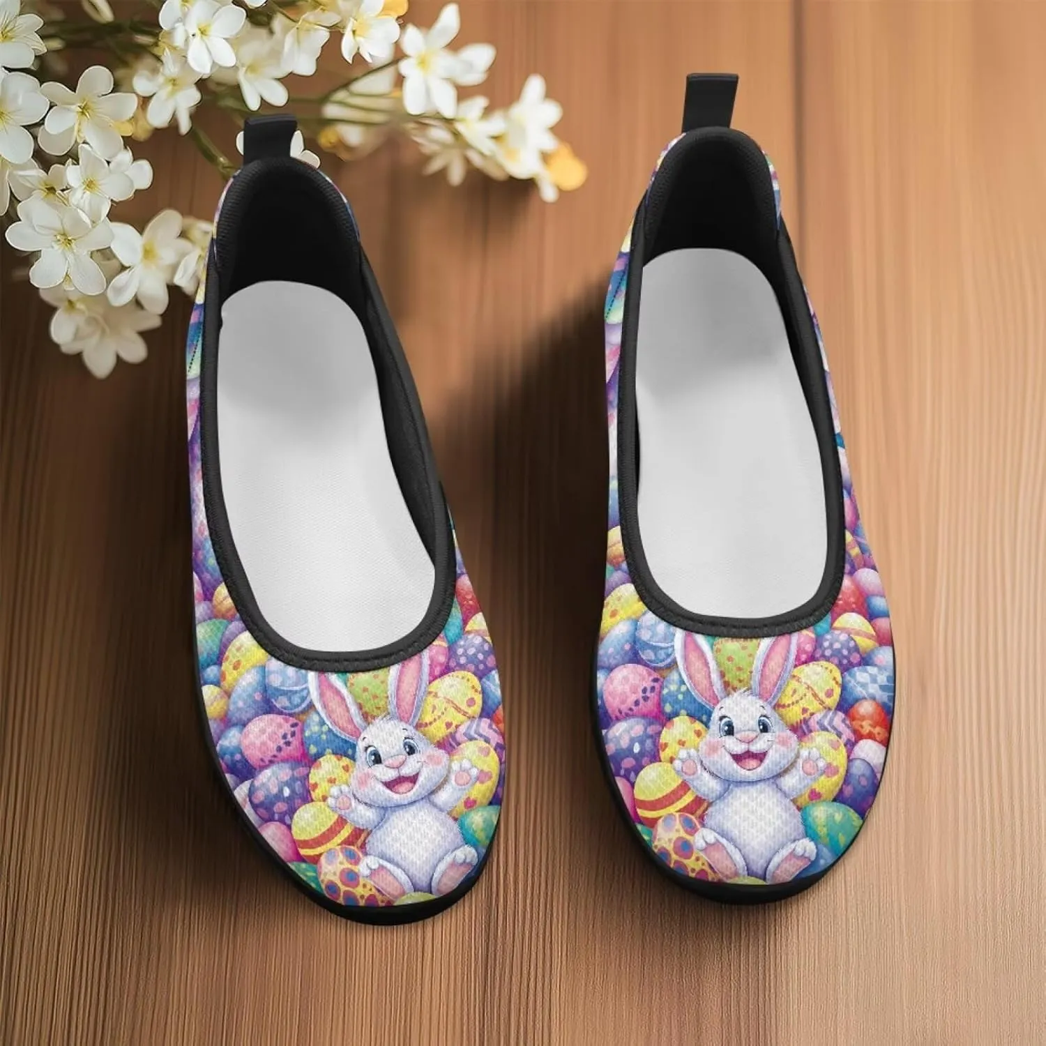 UNICEU Easter Casual Shoes for Women Breathable Slip On Low Top Loafers Non-Slip Fashion Comfort Walking Sneakers