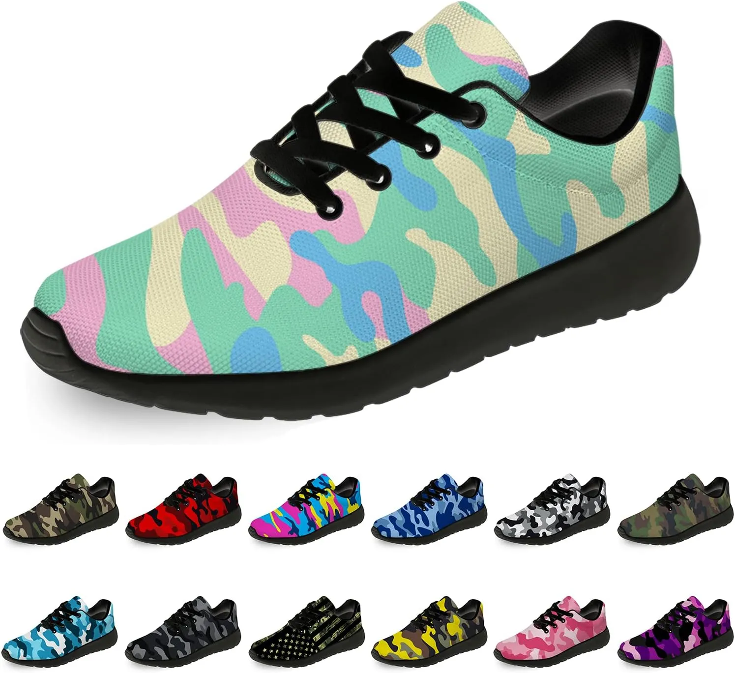 Unisex Camouflage Sneakers for Women & Men, Breathable & Lightweight, All Occasions