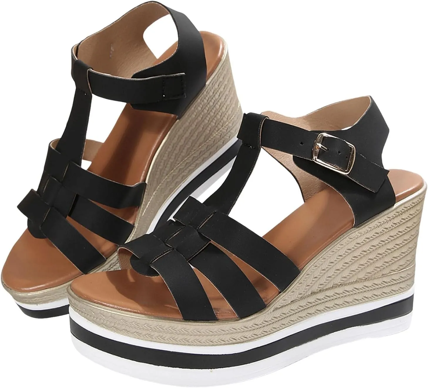 Wedge Platform Sandals for Women 2025,Open Toe Wedge Sandals Women Casual Dressy Summer Casual Shoes Slingback Boho Beach Vacation Walking Outdoor Dressy Wedges Shoes