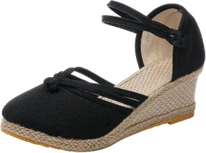 Wedge Sandal for Women Ankle Strap Flatform Arch Support Fish Mouth Toe Shoes Platform Espadrilles Comfort Waterproof
