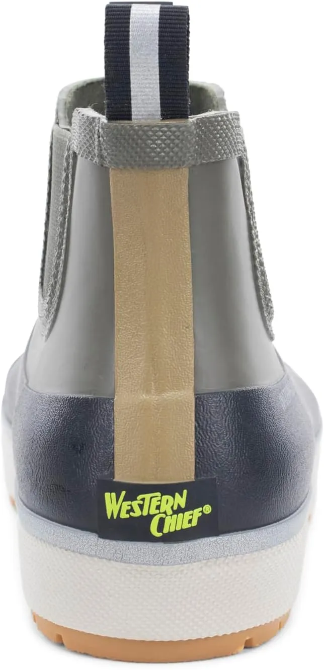 Western Chief Men's Waterproof Chelsea Rain Boot with Memory Foam Insole and Slip-Resistant Outsole  Durable and Comfortable for All-Weather Wear