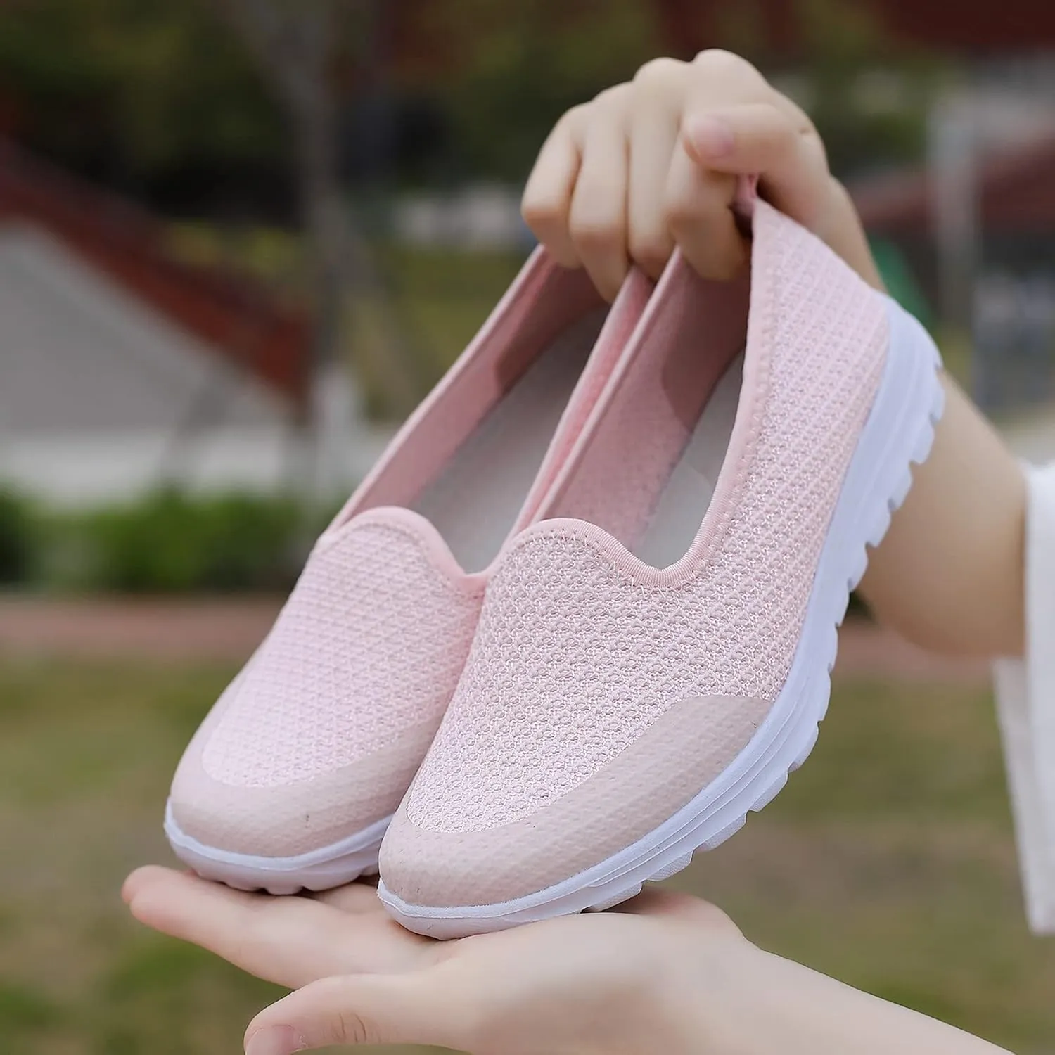 Women Casual Shoes Fashionable and Simple Solid Color New Pattern Summer Mesh Breathable Womens Casual Dress Shoes Wide