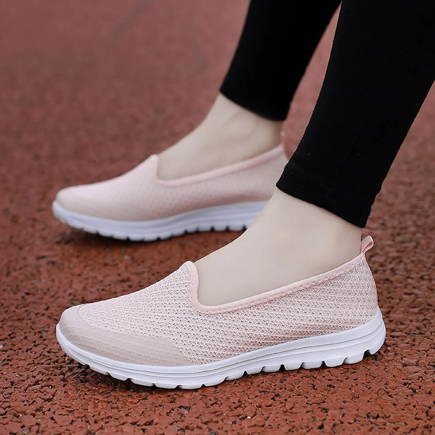 Women Casual Shoes Fashionable and Simple Solid Color New Pattern Summer Mesh Breathable Womens Casual Dress Shoes Wide