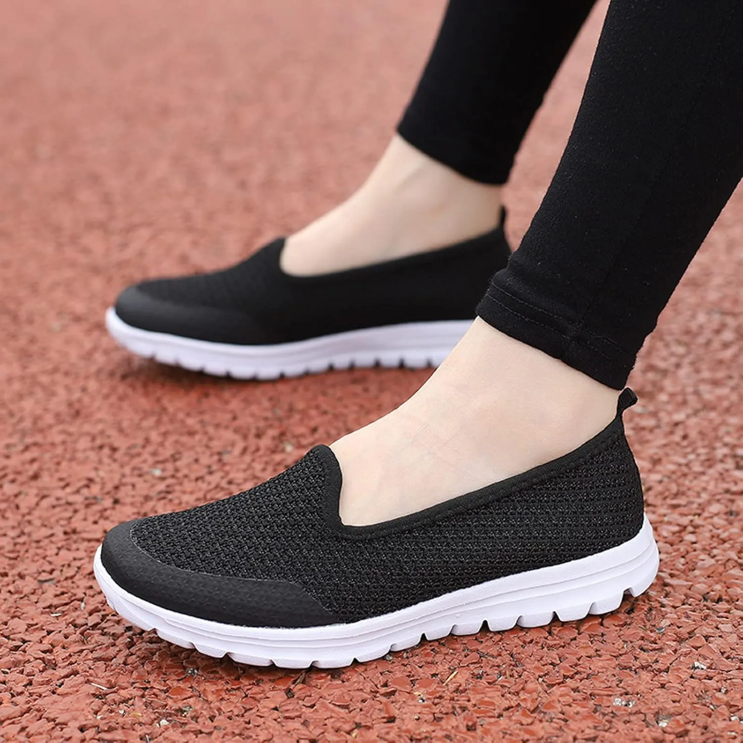 Women Casual Shoes Fashionable and Simple Solid Color New Pattern Summer Mesh Breathable Womens Casual Dress Shoes Wide