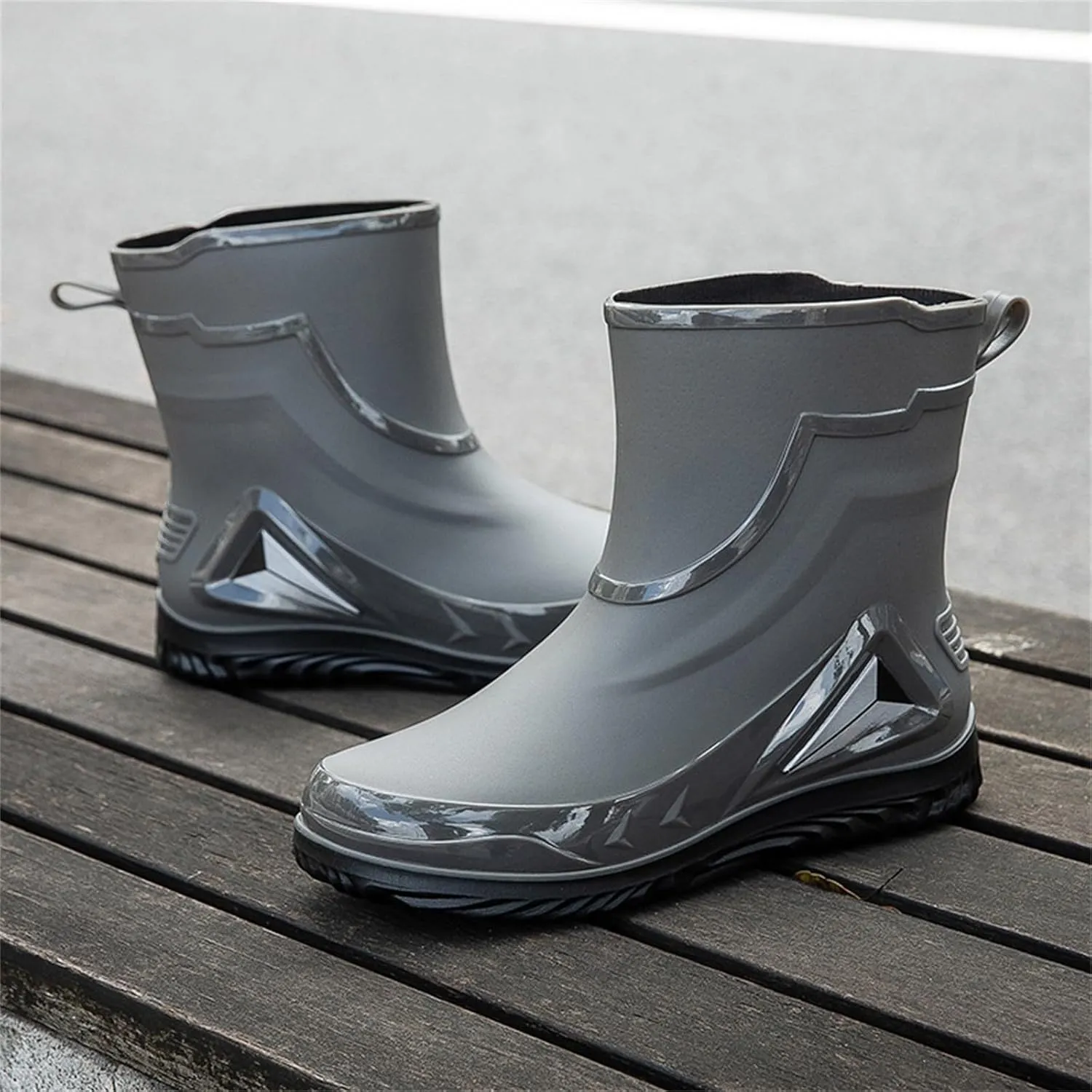 Women's Ankle Rain Boots Waterproof Rubber Deck Boots Short Garden Shoes Comfortable Non Slip Work Shoes