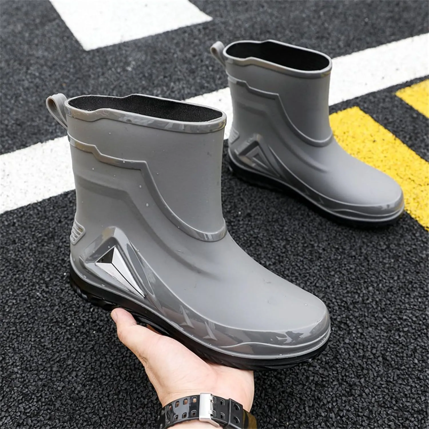 Women's Ankle Rain Boots Waterproof Rubber Deck Boots Short Garden Shoes Comfortable Non Slip Work Shoes