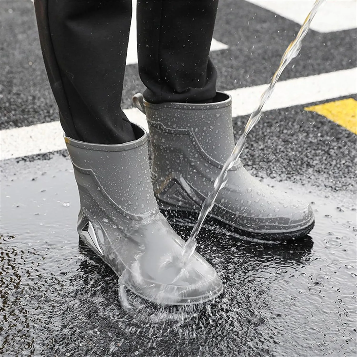 Women's Ankle Rain Boots Waterproof Rubber Deck Boots Short Garden Shoes Comfortable Non Slip Work Shoes
