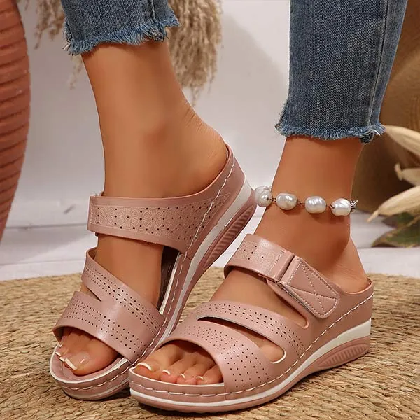 Women's Casual Fish Mouth Wedge Slippers 10914472C