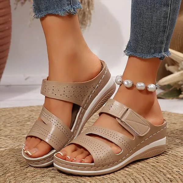 Women's Casual Fish Mouth Wedge Slippers 10914472C