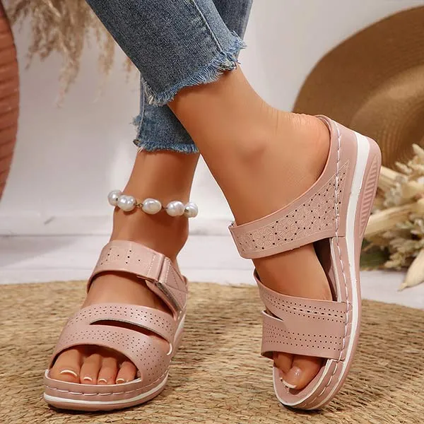 Women's Casual Fish Mouth Wedge Slippers 10914472C