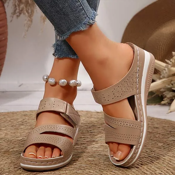 Women's Casual Fish Mouth Wedge Slippers 10914472C