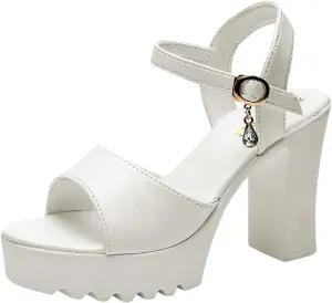 Women's Fashion Lace Casual Heels Sandals Shoes Chunky Breathable Up Women's Sandals