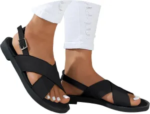 Women's Flat Dress Shoes Wide Width Sandals 2025 Summer Fashionable Casual Retro Hollow Open Toe Comfortable Sandals Boho Casual High Wedges Walking Adjustable Strappy Footwear