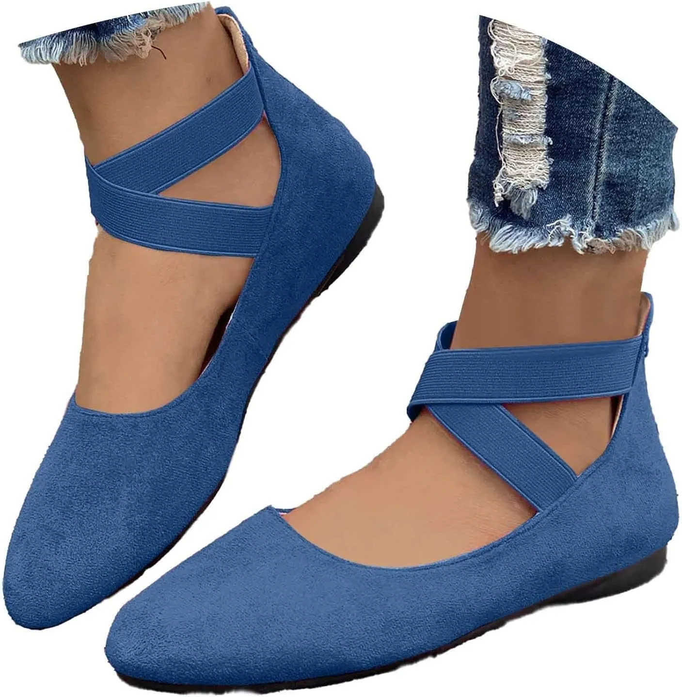 Womens Loafers Wide Width Casual Round Toe Flats for Women Dressy Comfortable Slip-On Business Casual Work Shoes
