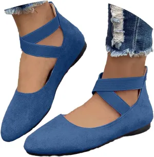 Womens Loafers Wide Width Casual Round Toe Flats for Women Dressy Comfortable Slip-On Business Casual Work Shoes
