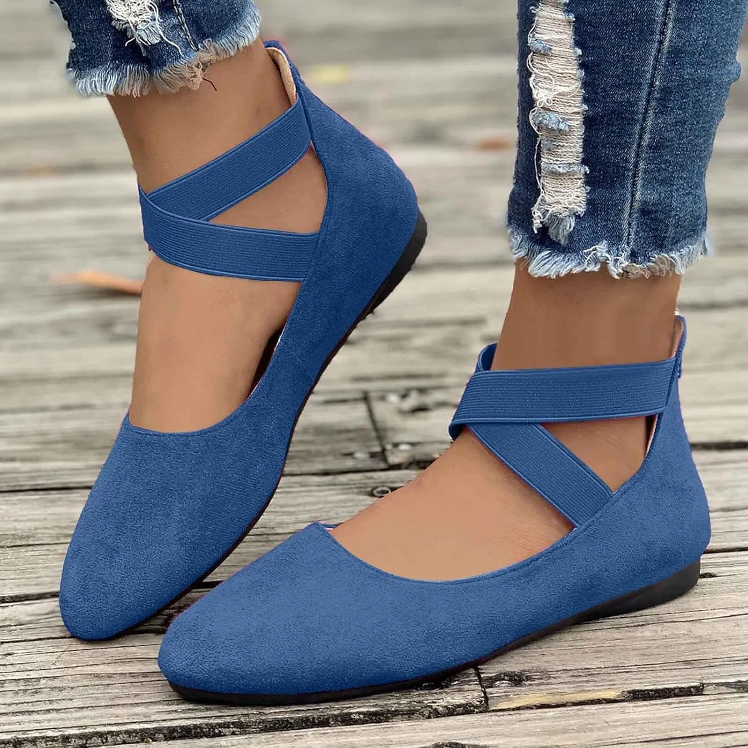 Womens Loafers Wide Width Casual Round Toe Flats for Women Dressy Comfortable Slip-On Business Casual Work Shoes