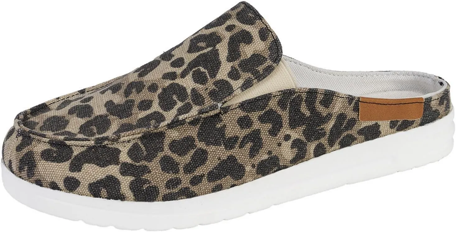 Women's Orthopedic Loafers Shoes Canvas Slip on Lightweight Mule Sneaker Fashion Open Back Flats Casual Canvas Orthotic Mule Clogs 2025
